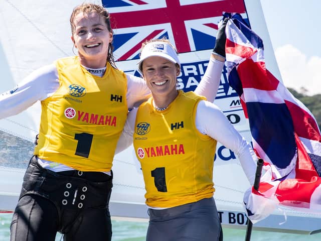 Eilidh McIntyre, left, and Hannah Mills were due to compete for Great Britain in the 2020 Olympics in the 470 sailing event. Picture: Junichi Hirai