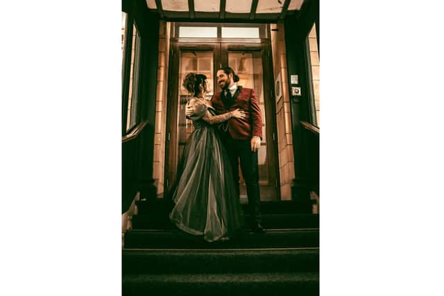 Lou and Lloyd Hoy enjoy an out of the ordinary reception. Picture by Dimples and Daisies Photography.
