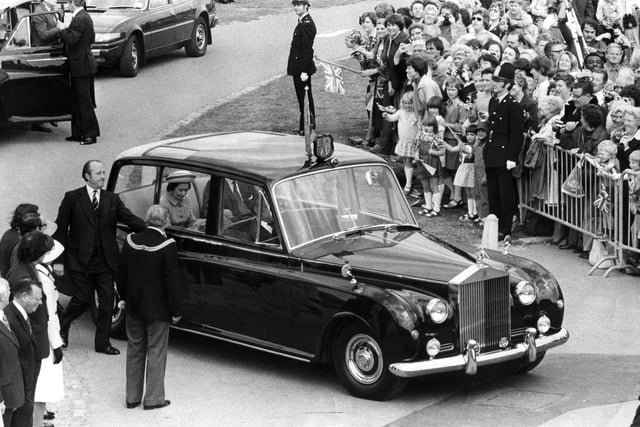Queen Elizabeth arriving in the royal car at Southsea Castle at the start of her visit in June 1977.
Picture: The News Portsmouth 5488-3