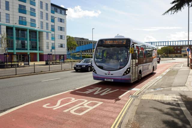 The bus lane in London Road, Hilsea 
Picture: Allan Hutchings (151531-276)