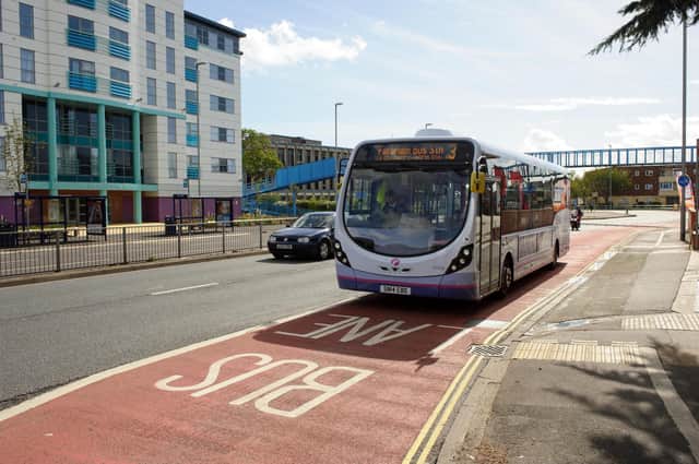 The bus lane in London Road, Hilsea
Picture: Allan Hutchings (151531-276)