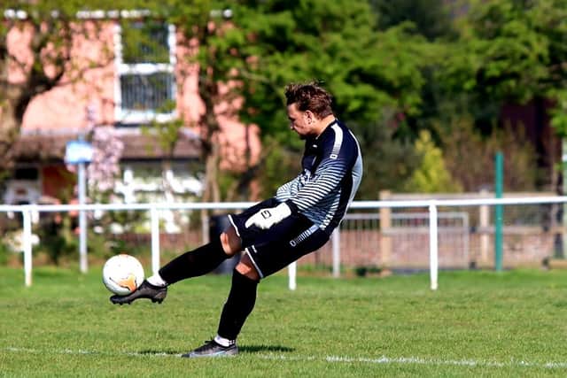 Max Hoile answered a Locks Heath goalkeeping SOS against Moneyfields - and picked  up an injury that could see him sidelined for months. Picture: Tom Phillips