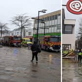 Emergency services have rushed to West Street, Fareham after a large pile of scaffolding has blown off a building.