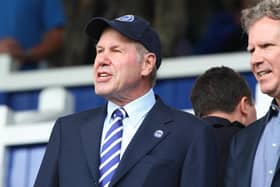 Pompey chairman Michael Eisner has flown over to take in the League One opener with Bristol Rovers.