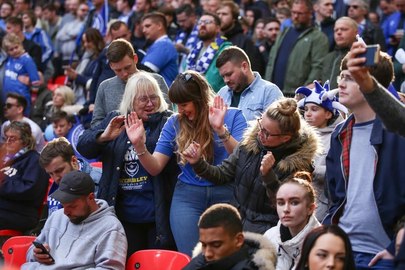 Pompey fans at Wembley against Sunderland in the Checkatrade Trophy final on March 31, 2019. Picture: Habibur Rahman
