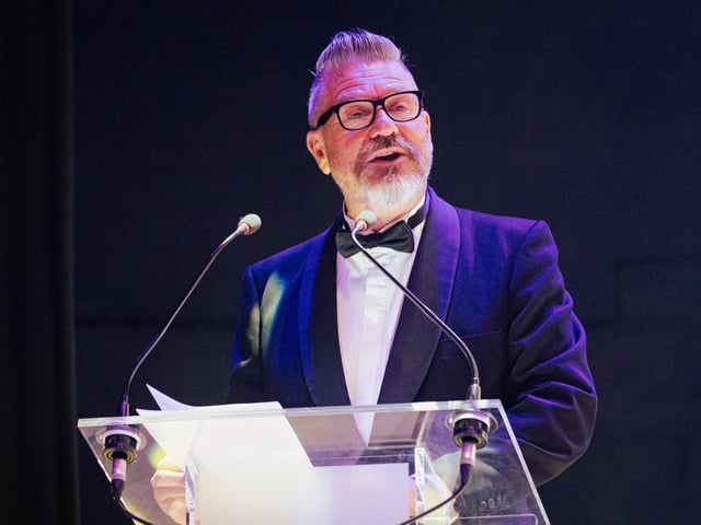 Mark Collins hosting The News Business Excellence Awards 2025.  Picture: Keith Woodland (270321-23)