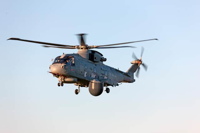 Merlin MK2 Crowsnest AEW taking off from flight pad at Yeovil
Not to be used without permission from LH Media manager (Helen Haxell) and Lockheed Martin