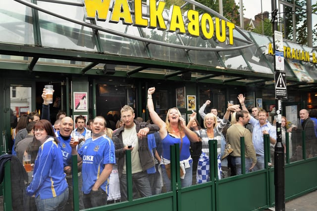 Pompey fans at Walkabout Bar in Guildhall Walk - was this you?
