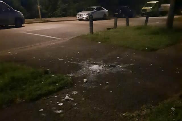 Residents of the Waterlooville street thought that gravel was being thrown at their windows as the ice block exploded on impact. Picture: Louise Browne