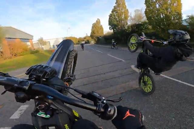 Electric dirt bike riders in Penner Lane, Havant. Picture: Boris & Lonny/YouTube