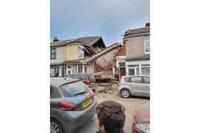 A house in Langford Road, Buckland after it collapsed on Wednesday