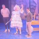 Stills from video of Danny Cowley on stage during the Pompey Panto, Cinderella at The Kings Theatre, Portsmouth.