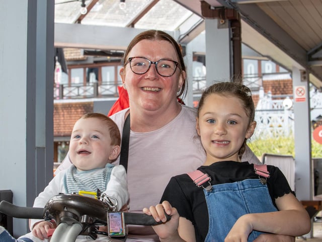 Visitors were treated to a Birds of prey display at Port Solent on Thursday, along with arts and craft for children.Pictured - Tina Wells with Phineas, 7 months and Lydia-Rose, 6 from HavantPhotos by Alex Shute
