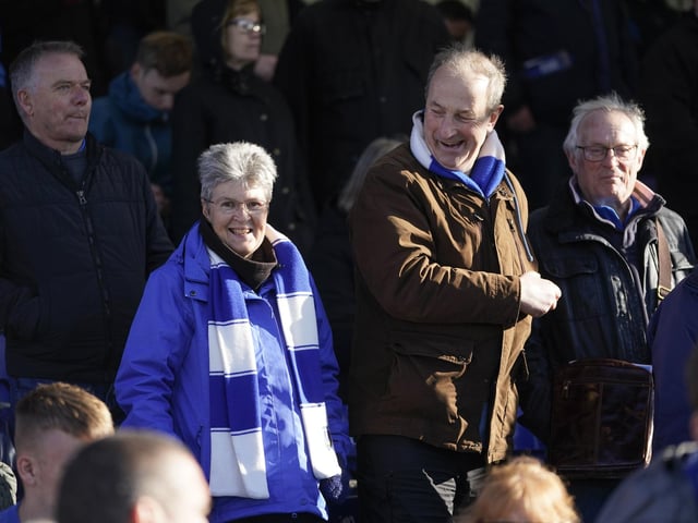 Pompey fans at the Blues' victory at the Memorial Stadium.
