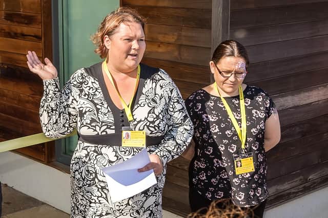 Shandrika Day, left, and Tricia Lyons announce the opening of the M&M Centre in 2017. Picture: Mike Cooter