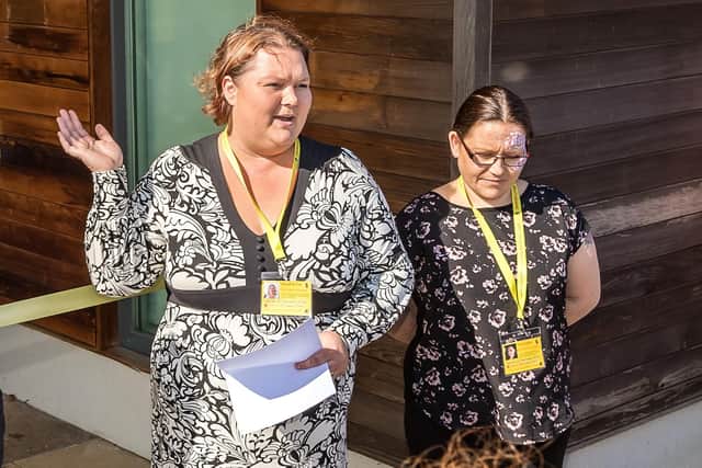 Shandrika Day, left, and Tricia Lyons announce the opening of the M&M Centre in 2017.  Picture: Mike Cooter
