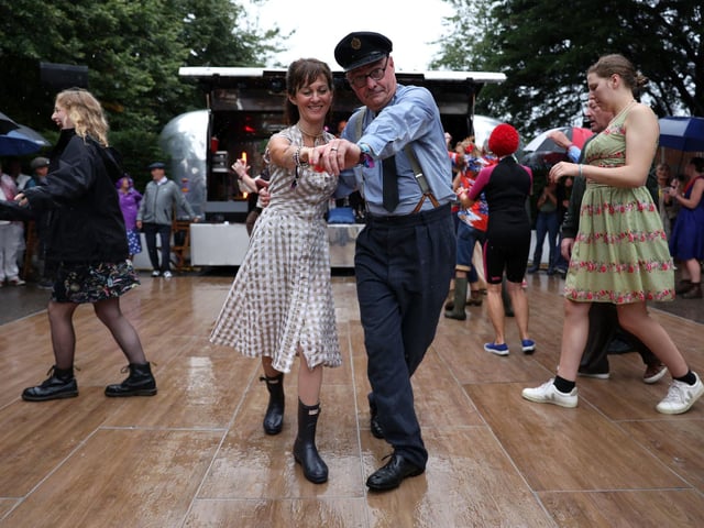 Wet weather just gave attendees the chance to dance in the rain. Photo: Kieran Cleeves/PA Wire