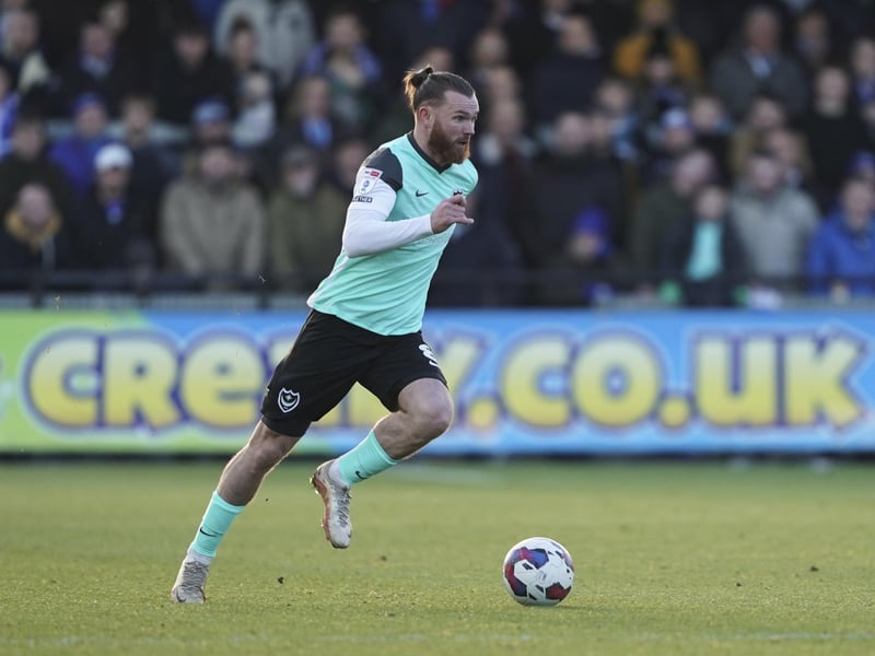 Pompey midfielder Ryan Tunnicliffe drives forward.