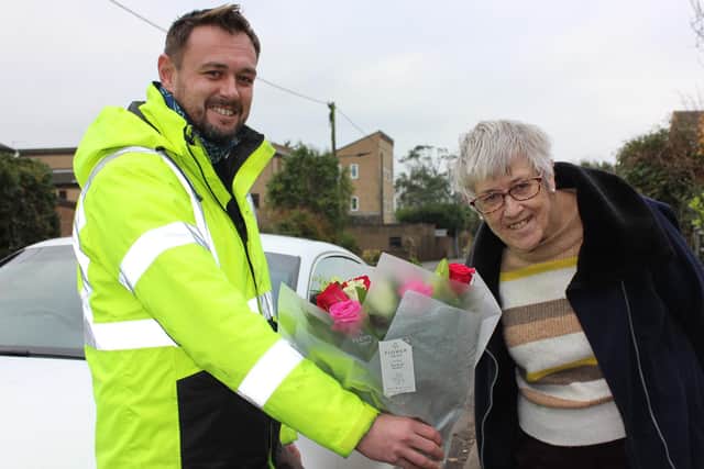 Wightlink Leading Rating Mark Mitchell went the extra mile when he realised distressed passenger Hilary Spinks, 70,  had missed out on her coach trip due to take her on a long-awaited holiday in Yorkshire.