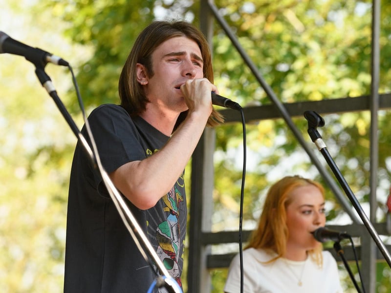 Pictured is: Kacia performing at the bandstand.