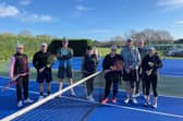 Rowlands Castle and Warsash 3rds mixed players, from left: Denise Franks, Nigel Banton, Alex Hairsnape, Louise Downie, Dawn Wears, Roger Castle, Matt
Bennett and Lynne Dawson