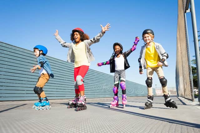Rollerblading is a fun family activity. Just remember to wear elbow and knee pads for protection.