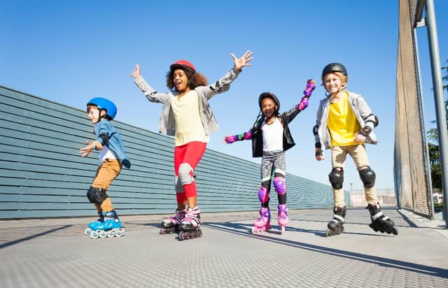 Rollerblading is a fun family activity. Just remember to wear elbow and knee pads for protection.