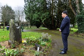Alan Mak MP at the Holocaust Memorial located in Havant Cemetery.