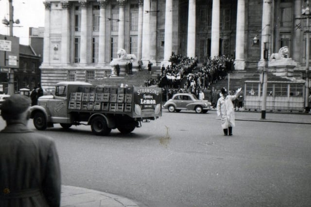 A view of the Guildhall across the Square in 1962