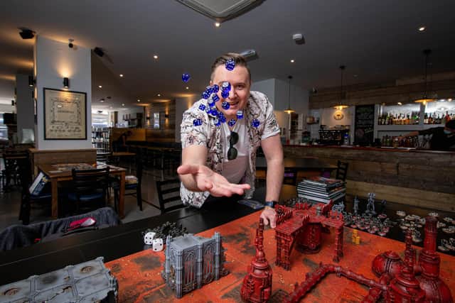 Co-owner, Lee Purslow playing Warhammer 40,000 at Dice, Albert Road, Portsmouth
Picture: Habibur Rahman