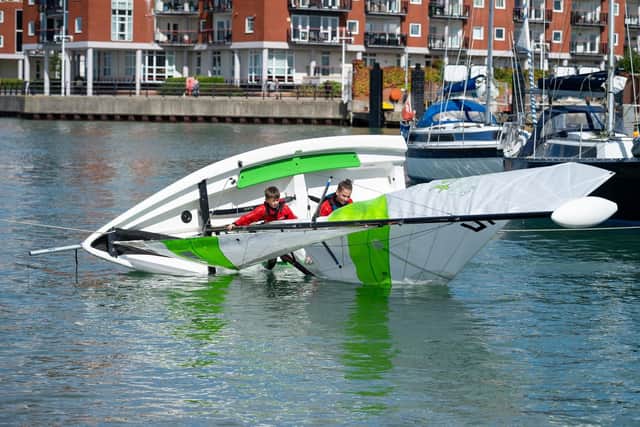 Sea Scouts practising capsize skills