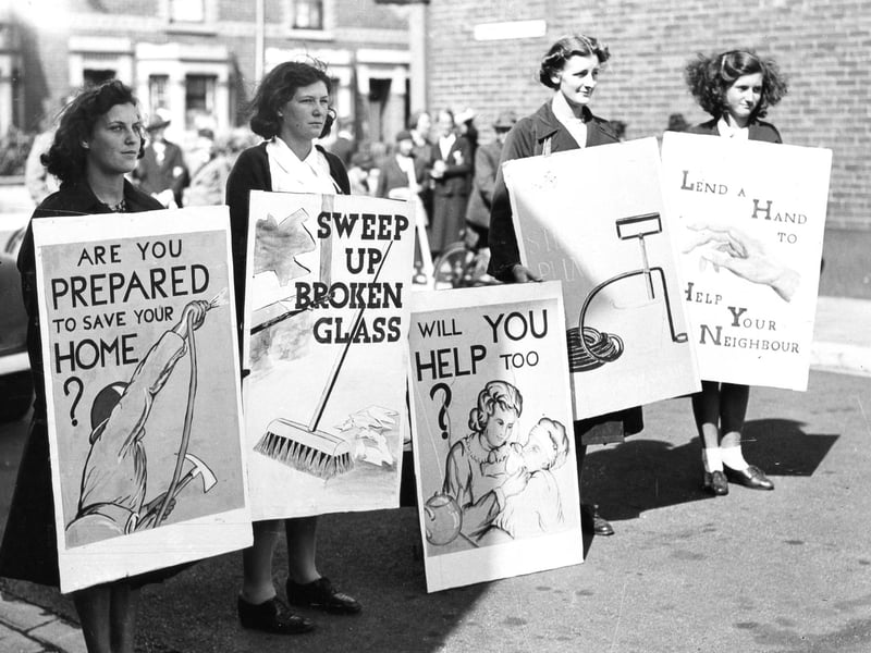 Women of Milton in Portsmouth took their message into the streets after the city's second air raid in August 1940. The News Portsmouth PP545