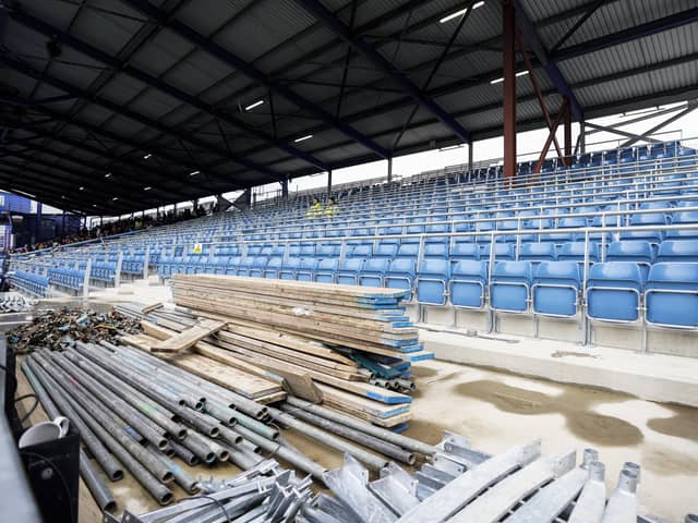 The first section of safe standing in the Milton End is scheduled to be finished in late March. Picture: Jason Brown/ProSportsImages