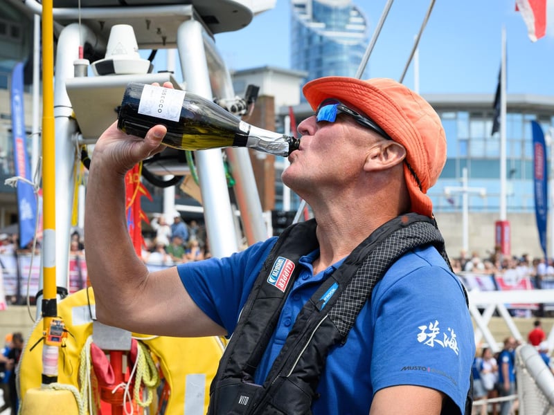 A Zhuhai crew member enjoys a drinkPicture: Keith Woodland (270721-45)