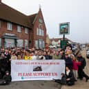 Campaigners outside the Manor House pub, Drayton, where they object to owners Greene King's closure of the community hub.
Picture: Chris Moorhouse