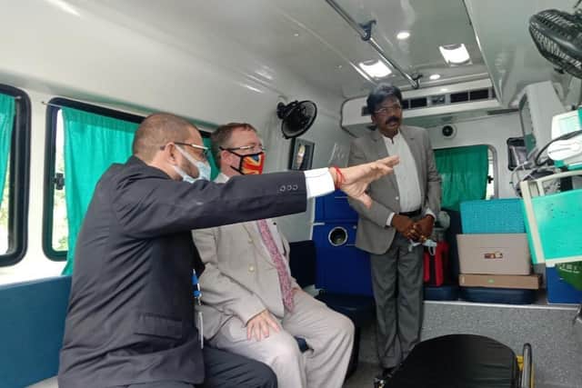 South Central Ambulance Service NHS Foundation Trust (SCAS) has marked a year of its pioneering healthcare consultancy initiative in Andhra Pradesh, India.British Deputy High Commissioner Dr Andrew Fleming met SCAS representatives based in the region.Picture: SCAS