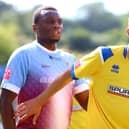 Pompey loanee midfielder Harry Jewitt-White, right. Picture by Tom Phillips