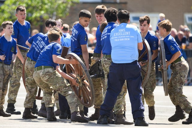 HMS Collingwood held its annual Open Day featuring the Brickwood's Field Gun competition. Visitors were not only treated to a variety of events but were able to tour some of the training facilities at the Establishment. Also there was a fair, entertainment trade, charity and military stands. The field gun completion was won HMS Seahawk for the third consecutive time.HMNB Portsmouth VC Cadets