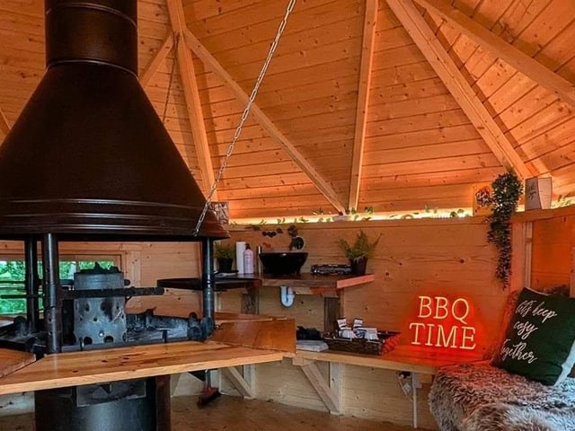 If you wish to cater for yourself then there is a BBQ hut, with meat packs available.