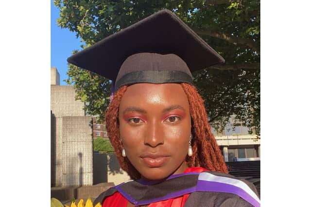 Beluah Waritimi, 21, who graduated with a first from the University of Portsmouth