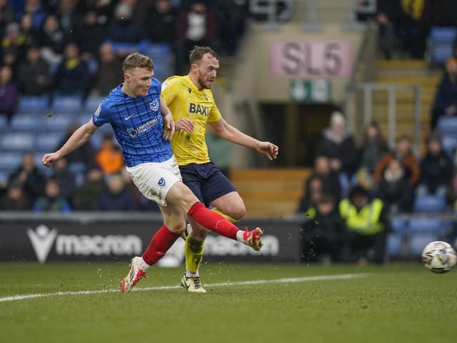 Substitute Mark O'Mahony seals Pompey's huge victory at Oxford United. Picture: Jason Brown/ProSportsImages