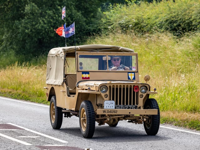 The convoy of military vehicles heading towards Wickham. Picture: Mike Cooter (240623)