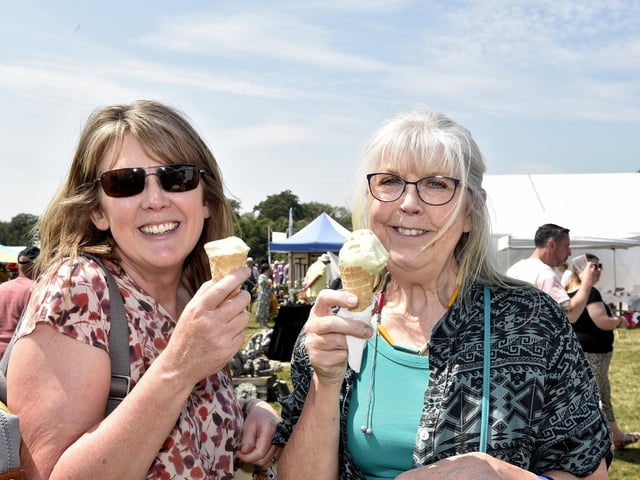 Pictured is: (l-r) Luan Moorshead from Haslemere and Joy Horner from Dorset.
Picture: Sarah Standing (090623-5161)