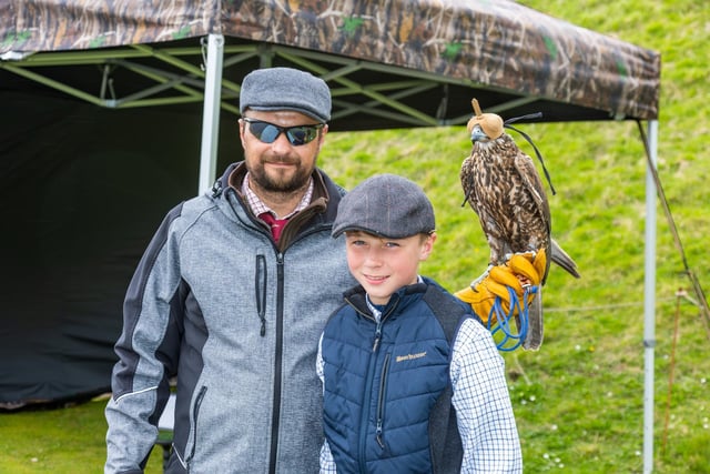 Families braved the cold on Tuesday (April 2) to take advantage of amazing free entertainment at Fort Nelson, with Easter egg hunts and falconry displays. Pictured - Kevin Lochner and his son Max, 14, of Hawking About.