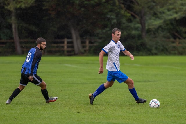 Padnell (blue) v AC Copnor Reserves. Picture by Mike Cooter