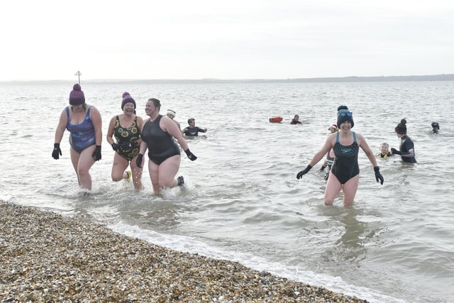 Solent Sea Swimmers held their annual Boxing Day dip in the Solent at Lee-on-the-Solent on Tuesday, December 26. 

Picture: Sarah Standing