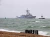 Watch footage of Spanish ship ESPS Santa Maria braving windy weather as she sails into Portsmouth