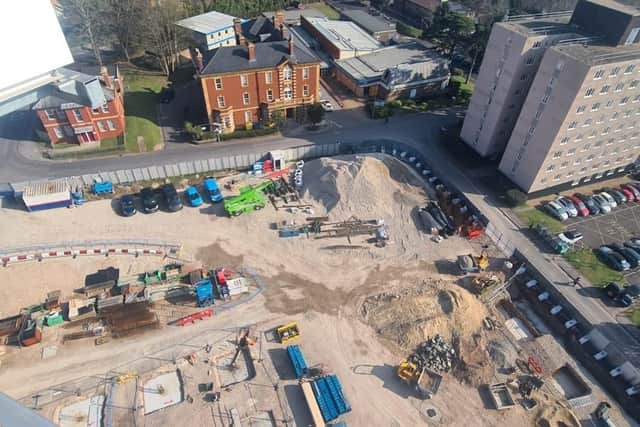 A top-down view of the construction site. Picture: Portsmouth Hospitals University NHS Trust
