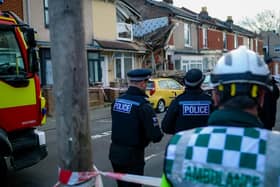 The aftermath of a house collapse in Langford Road, Buckland, Portsmouth Picture: Jamie O’Neill / @joneillj