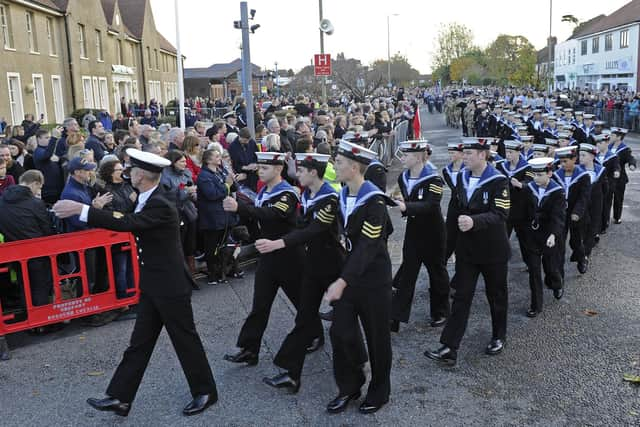 Veterans with members of the armed forces, cadets and official dignitaries supported by a large number of onlookers attended the 100th WW1 remembrance commemoration at Gosport's War Memorial Hospital in 2018
Picture Ian Hargreaves